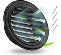 VEVOR Grille d'aération en acier inoxydable φ 208 x 68 mm, Grille d'évacuation d'air avec lamelles, Grille extérieure avec moustiquaire, Grille de protection contre les intempéries pour maison, salle