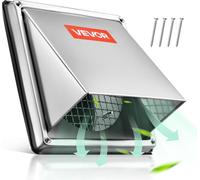 VEVOR Grille d'Aération Murale Ventilation en Acier Inoxydable 145 mm Argenté