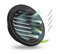 VEVOR Grille d'Aération Murale Ventilation à Persiennes Acier Inox 145 mm 2 PCS