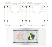 VEVOR Grille de Fond d'Évier 2PCs 33,8x29,5x2,54 cm Tapis d'Évier Cuisine en Inox 304 Vidange Arrière Rayon d'Angle R50 Accessoire d'Évier pour Déposer Couverts Vaisselle Décongeler Aliment Égouttage