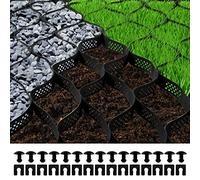 VEVOR Grille de Sol, 7,6x2,9 m, Grille géo Gravier système stabilisation perméable 7,6 cm Profondeur Grille de Terre pour Patio, allée, Base d'abri de Jardin, allée de véhicule léger, Parking, Herbe