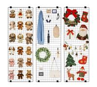 VEVOR Grille Murale Décorative Lot de 3PCs 61x182,8 cm, Panneau Grillagé Mural en Acier Carbone, Porte Photo Pêle-mêle, pour DIY Décoration Affichage Présentation Photo Mémo Œuvres d'Art, Domicile