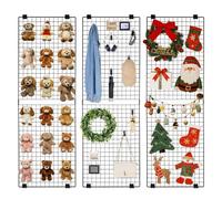 VEVOR Grille Murale Décorative Lot de 3PCs 61x182,8 cm, Panneau Grillagé Mural en Acier Carbone, Porte Photo Pêle-mêle, pour DIY Décoration Affichage Présentation Photo Mémo Œuvres d'Art, Domicile