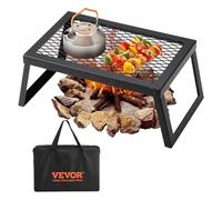 VEVOR Grille Pliante 458 x 305 x 205 mm Gril de Feu de Camp Portable en Acier Grille de Cuisson Pliable Charge 6 kg Stable avec Sac de Transport pour Foyer BBQ Pique-Nique Jardin Balcon Voyage Camping