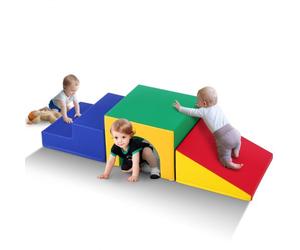 VEVOR Grimpeur à tunnel unique, ensemble de jeu pour tout-petits, blocs d'escalade en mousse, labyrinthe de tunnel avec escaliers et rampe, intérieur pour tout-petits enfants d'âge préscolaire, 3PCS
