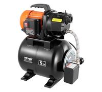 VEVOR Groupe de Surpression 735 W Pompe avec Réservoir de Pression 19 L pour Puits Peu Profonds Arrosage de Jardin Pelouse, Débit Maximal 3750 L/h, avec Surpresseur Automatique, Pressostat 1,4-2,8 bar