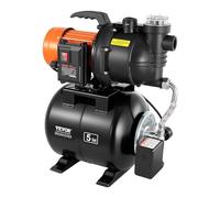 VEVOR Groupe de Surpression 735 W Pompe avec Réservoir de Pression 19 L pour Puits Peu Profonds Arrosage Jardin, 3785 L/h, avec Filtre, Clapet Anti-retour, Surpresseur Auto, Pressostat 1,4-2,8 bar