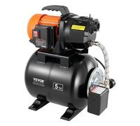VEVOR Groupe de Surpression 735 W Pompe avec Réservoir de Pression 19 L pour Puits Peu Profonds Arrosage de Jardin Pelouse, Débit Maximal 3750 L/h, avec Surpresseur Automatique, Pressostat 1,4-2,8 bar