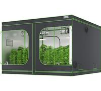 VEVOR Growbox 305 x 305 x 203 cm Serre avec cadre en acier de 19 mm et toile Oxford 600D Growtent Capacité de charge 60 kg Armoire de culture Adaptée à la lumière de croissance 400 W Tente de culture