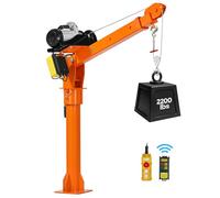 VEVOR Grue de Levage Électrique pour Pick-up et Camionnette 998 kg, Grue de Chargement avec Palan Électrique, pour Machines et Bois, Flèche Télescopique Pivotante 360°, Pliable, en Acier Galvanisé