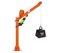 VEVOR Grue de Levage pour Camionnette 453,6 kg, Grue Manuelle pour Pick-up avec Treuil Manuel et Cric Hydraulique 8 t, pour Machines, Bois et Équipements, Flèche Télescopique Pivotante 360°, Pliable