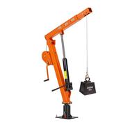 VEVOR Grue de Levage pour Camionnette 907,2 kg, Grue Manuelle pour Pick-up avec Treuil Manuel et Cric Hydraulique 12 t, pour Machines, Équipements et Bois, Flèche Télescopique Pivotante 360°, Pliable