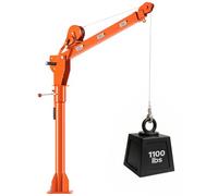 VEVOR Grue de Levage pour Pick-up 499 kg, Grue Manuelle pour Camionnette avec Treuil Manuel, pour Machines, Bois et Charges Lourdes, Flèche Télescopique Pivotante 360°, en Acier Galvanisé, Pliable