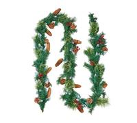 VEVOR Guirlande de Noël Pin Artificiel Lumineuse avec Baies Pommes de Pin 2,7 m