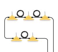 VEVOR Guirlande Lumineuse Chantier 15,24 m 5 Ampoules LED 5000-5500 K 75 W 7500 lm Étanche IP65 avec Crochets de Suspension, pour Chantier de Construction, Éclairage Temporaire Intérieur Extérieur