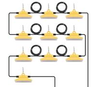 VEVOR Guirlande Lumineuse Chantier 30,5 m 10 Ampoules LED 5000-5500 K 150 W 15000 lm Étanche IP65 avec Crochets de Suspension, pour Chantier de Construction, Éclairage Temporaire Intérieur Extérieur