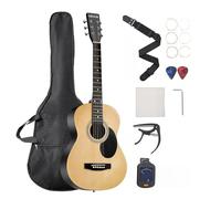 VEVOR Guitare Acoustique Dreadnought 6 Cordes, 102 cm, Table Épicéa Massif, Fond Tilleul, Touche Palissandre, avec Sac à Dos Portable, Accordeur, Sangle, Médiators, Capodastre, pour Adultes Débutants