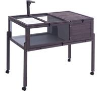 VEVOR Habitat pour tortues, maison pour tortues en bois pour l'intérieur et l'extérieur, enclos pour tortues sur roulettes avec support lumineux, enclos pour reptiles Cage pour petits animaux avec pie