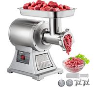 VEVOR Hachoir à Viande Électrique 850W Hachoir à Viande Hachée Machine à Viande 150kg par heure Machine à Saucisse Électrique 448*210*387mm Acier Inoxydable 193RPM pour Restaurant Supermarché Boucher