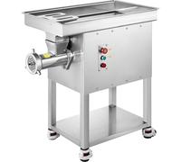 VEVOR Hachoir à Viande Électrique Capacité 10 kg/min, Broyeur de Viande avec Lame et Plaque de Broyage, Poussoir à Saucisse en Acier Inoxydable, Facile à Nettoyer, pour Cuisine Restaurant Boucherie