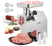 VEVOR Hachoir à viande électrique, capacité de 2,49 kg/min, poussoir à saucisses industriel de comptoir avec lame, plaque de broyage, hachoir commercial en acier inoxydable pour cuisine et restaurant