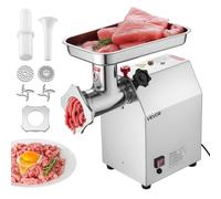 VEVOR Hachoir à viande électrique, capacité de 4,17 kg/min, poussoir à saucisses industriel de comptoir avec lame, plaque de broyage, hachoir commercial en acier inoxydable pour cuisine et restaurant
