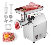 VEVOR Hachoir à viande électrique, capacité de 4,17 kg/min, poussoir à saucisses industriel de comptoir avec lame, plaque de broyage, hachoir commercial en acier inoxydable pour cuisine et restaurant