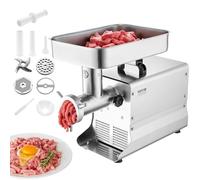 VEVOR Hachoir à Viande Électrique Commercial Capacité 9,5 kg/min, Hachoir Électrique de Comptoir, Poussoir à Saucisses avec Lame et Plaque de Broyage, en Acier Inoxydable, pour Cuisine et Restaurant