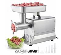 VEVOR Hachoir à Viande Électrique Professionnel, Machine à Hacher la Viande Capacité 9,5 kg/min, pour Steak Haché Tartare Farce Saucisses Boucherie Restaurant, 1100 W, avec 3 Plaques et 3 Entonnoirs