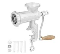 VEVOR Hachoir à Viande Manuel en Fonte Hachoir Manuel à Manivelle 2 Plaques de Broyage 5/8 mm Poussoir à Saucisses Fixation Ferme Améliorée par Serre-Joint pour Broyage de la Viande Boucherie Maison