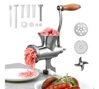 VEVOR Hachoir à Viande Manuel, Poussoir à Saucisses en Inox 304, Hachoir Manuel à Manivelle avec Serre-joint de Table, avec 2 Plaques de Broyage et Tubes à Saucisses, pour Bœuf Chili Porc, Boucherie