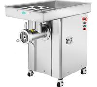 VEVOR Hachoir à Viande Électrique Capacité 16,7 kg/min, Broyeur de Viande avec Lame et Plaque de Broyage, Poussoir à Saucisse en Acier Inoxydable, Facile à Nettoyer, pour Cuisine Restaurant Boucherie