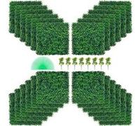 VEVOR Haie Artificielle Panneaux Muraux De Buis UV Solide Décoration Murale Réaliste 24PCS
