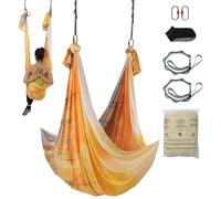 VEVOR Hamac de Yoga Aérien 5x2,8 m Kit Balançoire de Yoga Inversion Danse Doré