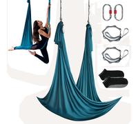 VEVOR Hamac de Yoga Aérien 5x2,8 m Kit Balançoire de Yoga Inversion Danse Vert