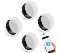 VEVOR Haut-Parleur de Plafond Bluetooth, 16,5 cm 6,5'', système Haut-parleurs encastrés au Plafond Mural, 4PCS, 150 W, 8 Ω, 89 DB, pour Maison, Cuisine, Salon, Chambre, porches extérieurs Couverts