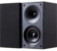VEVOR Haut-parleurs d'étagère passifs, 300 W, haut-parleurs audio stéréo avec woofer 101,6 mm & tweeter 25,4 mm, grille amovible, réponse en fréquence 70 Hz-20 kHz, boîtier en bois, pour le home ciném