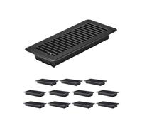 VEVOR HAVC Lot de 12 grilles d'aération au sol de 25,4 cm - Évents de sol en fer très résistants - Déflecteur d'air antirouille facilement réglable avec amortisseur en métal, idéal pour la maison et