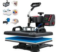 VEVOR Heat Press, presse à chaleur 5 en 1, machine, sublimateur de coques pliantes 29 x 38 cm, chauffage rapide, contrôle numérique précis de la température, presse à chaleur pour vinyle