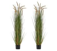VEVOR Herbe Artificielle en Pot 149,9 cm Prêles Artificielles Lot de 2 Fausse Plante Artificielle pour Intérieur et Extérieur, Jardin, Bureau, Décoration de Chambre, Salon, Pendaison de Crémaillère
