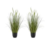 VEVOR Herbe Artificielle en Pot 89 cm Quenouilles Artificielles Lot de 2 Fausse Plante Artificielle pour Intérieur et Extérieur, Jardin, Bureau, Décoration de Chambre, Salon, Pendaison de Crémaillère