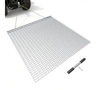 VEVOR Herse à Chaîne 122x122 cm Herse Traînée à Chaîne en Acier Galvanisé pour Nivellement Prairie Ornières des Allées de Gravier et des Champs, Compatible avec Remorquage de Tracteurs, VTT, Quads