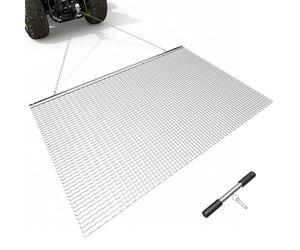 VEVOR Herse à Chaîne 201x122 cm Herse Traînée à Chaîne en Acier Galvanisé pour Nivellement Prairie Ornières des Allées de Gravier et des Champs, Compatible avec Remorquage de Tracteurs, VTT, Quads