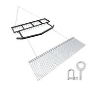 VEVOR Herse à Chaîne 45x183 cm Herse Traînée à Chaîne avec Râteau Nivellement Pelouse 49,5x184 cm pour Prairie, Allées, Terrains en Gravier, Compatible avec Tracteurs, VTT, UTV, en Acier Galvanisé