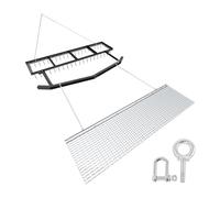 VEVOR Herse à Chaîne 45x183 cm Herse Traînée à Chaîne avec Râteau Nivellement Pelouse 49,5x184 cm pour Prairie, Allées, Terrains en Gravier, Compatible avec Tracteurs, VTT, UTV, en Acier Galvanisé