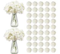 VEVOR Hortensia Artificielle Lot de 105 Fleurs Artificielles 250 mm Bouquets de Fausses Fleurs Aspect Réaliste avec Tête 152,4 mm, pour Décoration Intérieure, Fêtes, Mariages, Centres de Table, Blanc