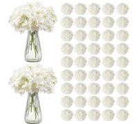 VEVOR Hortensia Artificielle Lot de 105 Fleurs Artificielles 250 mm Bouquets de Fausses Fleurs Aspect Réaliste avec Tête 152,4 mm, pour Décoration Intérieure, Fêtes, Mariages, Centres de Table, Blanc