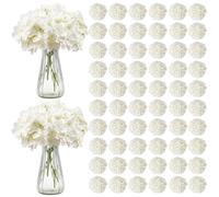 VEVOR Hortensia Artificielle Lot de 205 Fleurs Artificielles 250 mm Bouquets de Fausses Fleurs Aspect Réaliste avec Tête 152,4 mm, pour Décoration Intérieure, Fêtes, Mariages, Centres de Table, Blanc
