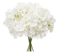 VEVOR Hortensias artificiels – Lot de 65, tige 250 mm, tête 152,4 mm – Blanc
