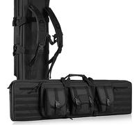 VEVOR Housse à Fusil 91 cm Sac de Transport pour Armes Longues Tactique avec Système Molle Fourreau Fusil avec Bandoulières Fermeture Éclaire Verrouillable pour 2 Fusils 86 cm et 2 Pistolets Noir
